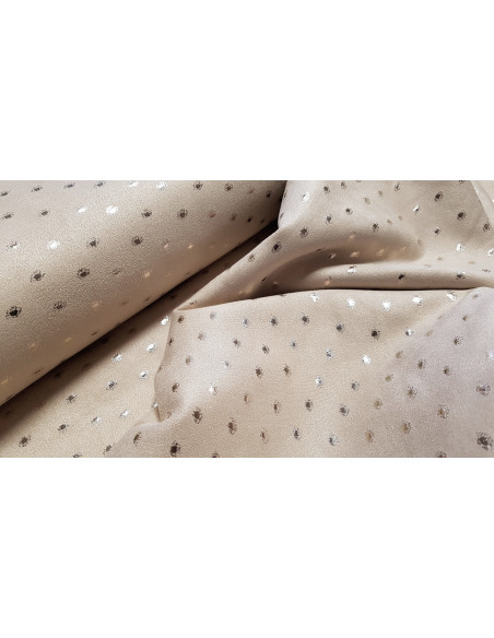 Suédine stretch pois brillants