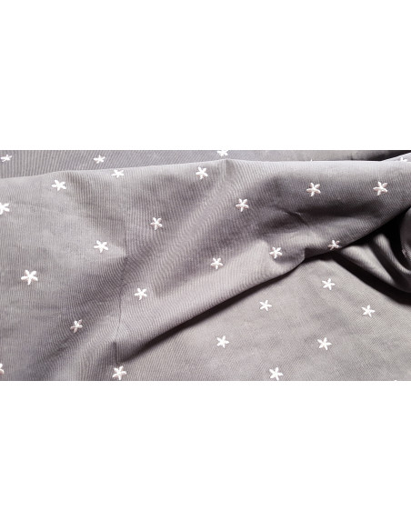 Velours milleraies fleurs brodées