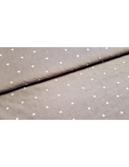 Velours milleraies fleurs brodées