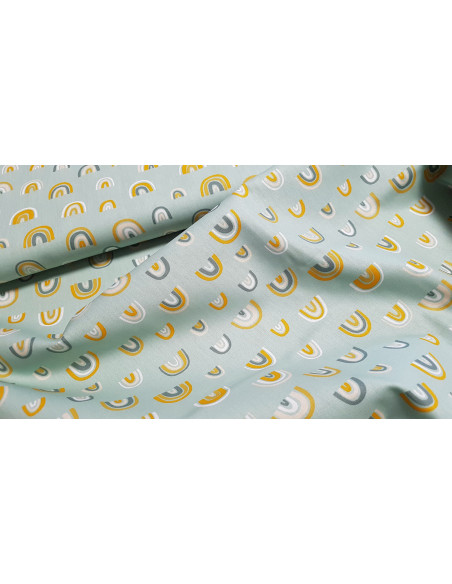 Popeline de coton arcs en ciel