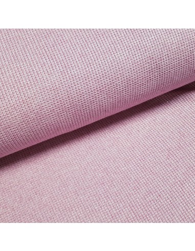 Tissu, Jersey Maille Lurex Épais, Rose Scintillant, Laize 158 cm, Viscose Polyester Lurex Stretch