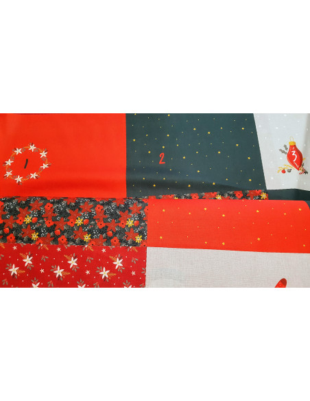 Popeline de coton calendrier de l'avant