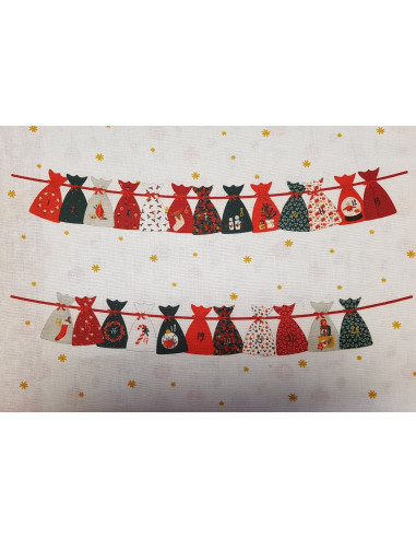 Popeline de coton calendrier de l'avant