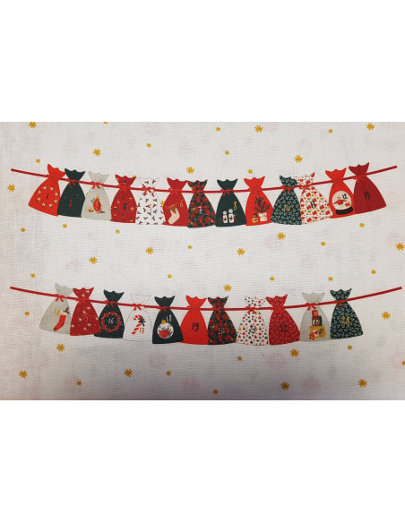 Popeline de coton calendrier de l'avant