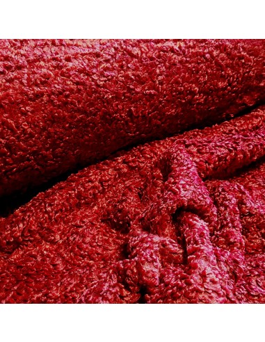 Tissu, Lainage Astracan, Rouge Bordeaux, Laize 150 cm, 100% Polyester
