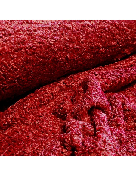 Tissu, Lainage Astracan, Rouge Bordeaux, Laize 150 cm, 100% Polyester