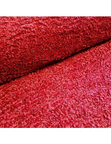 Tissu, Lainage Astracan, Rouge Bordeaux, Laize 150 cm, 100% Polyester