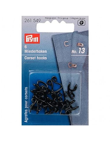 Agrafes et portes pour gaines, No. 13, noir