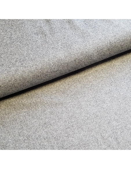 Tissu, Caban Uni, Gris Moyen, Laize 150 cm, 50% Laine 50% Polyester