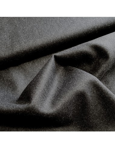 Tissu, Caban Uni, Noir Intense, Laize 150 cm, 55% Laine 45% Polyester