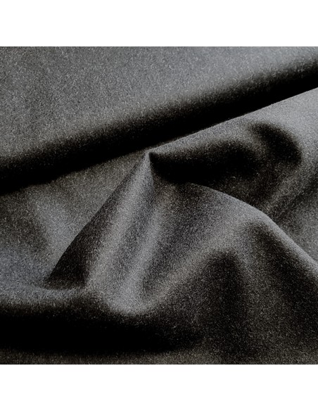 Tissu, Caban Uni, Noir Intense, Laize 150 cm, 55% Laine 45% Polyester