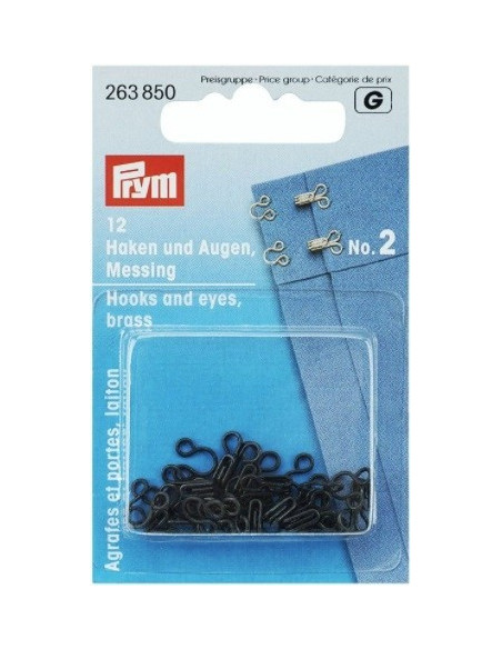 Agrafes et portes, taille 2, noir