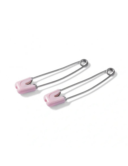 Épingles de sûreté bébé, 55mm, rose