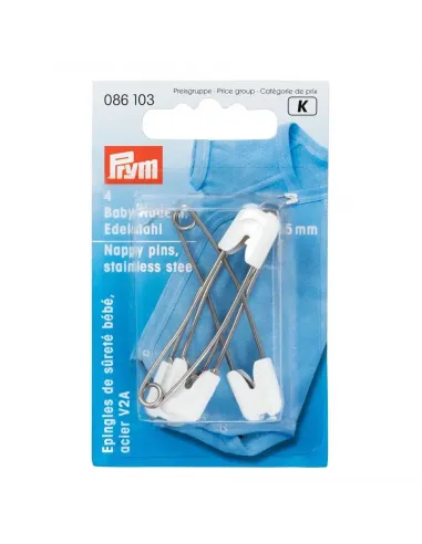 Épingles de sûreté bébé Prym 55 mm blanc | Zephyr Tissus