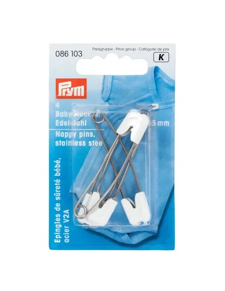 Épingles de sûreté bébé Prym 55 mm blanc | Zephyr Tissus