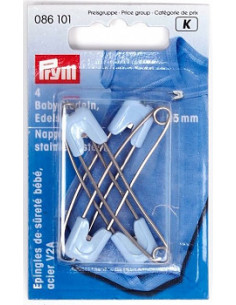 Épingles de sûreté bébé, 55mm, bleu clair