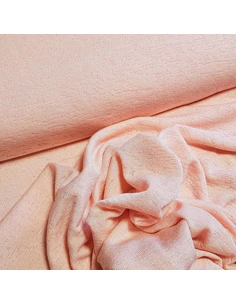 Tissu, Jersey Dévoré Uni, Saumon, Laize 150 cm, Polyester Spandex 2