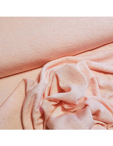 Tissu, Jersey Dévoré Uni, Saumon, Laize 150 cm, Polyester Spandex
