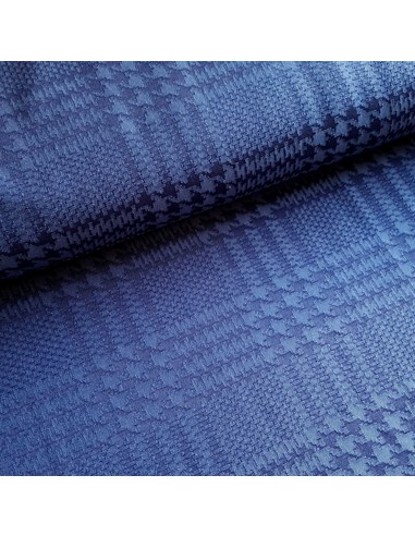 Tissu, Jacquard Stretch, Bleu Nuit, Laize 150 cm, Laine Polyamide Spandex