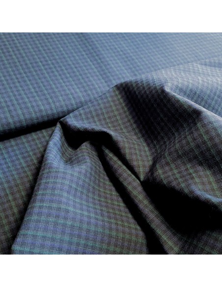 Tissu, Tailleur Petits Carreaux, Vert Multicolore, Laize 150 cm, 80% Polyester 20% Coton