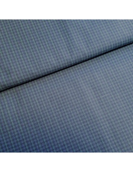 Tissu, Tailleur Petits Carreaux, Vert Multicolore, Laize 150 cm, 80% Polyester 20% Coton
