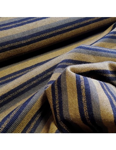 Tissu, Lainage Rayures, Noires et Vertes Kaki, Laize 150 cm, 100% Acrylique