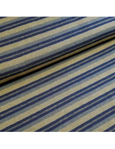 Tissu, Lainage Rayures, Noires et Vertes Kaki, Laize 150 cm, 100% Acrylique