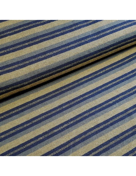 Tissu, Lainage Rayures, Noires et Vertes Kaki, Laize 150 cm, 100% Acrylique
