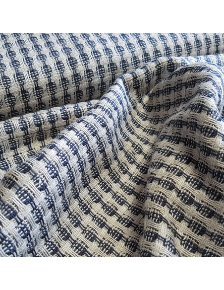 Tissu, Tartan Écossais Classique, Vert Sapin, Bleu Marine et Rouge Brique, Laize 150 cm, Viscose, Soie et Polyester