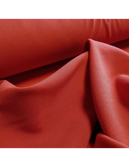Tissu, Tailleur Uni Stretch, Rouge Écarlate, Laize 150 cm, Polyester Viscose Spandex