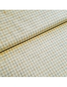 Tissu, Lin Mélangé Rayures, Jaune, Laize 150 cm, 85% Polyester 15% Lin
