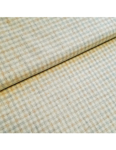 Tissu, Lin Mélangé Rayures, Jaune, Laize 150 cm, 85% Polyester 15% Lin