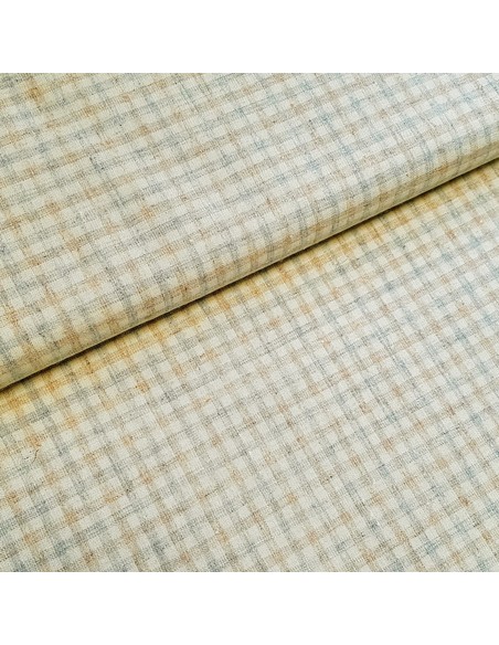 Tissu, Lin Mélangé Rayures, Jaune, Laize 150 cm, 85% Polyester 15% Lin