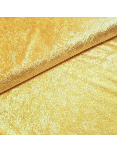 Tissu, Panne de Velours Unie, Jaune Citron, Laize 150 cm, 100% Polyester 165g/m²