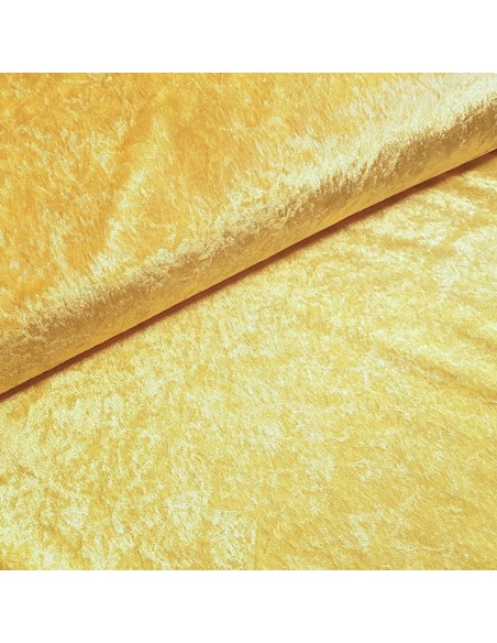 Tissu, Panne de Velours Unie, Jaune Citron, Laize 150 cm, 100% Polyester 165g/m²