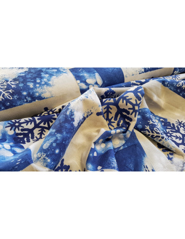 Aspect lin flocons bleu