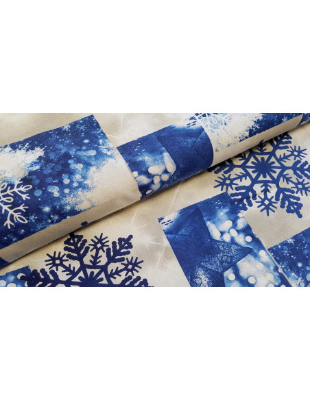 Aspect lin flocons bleu