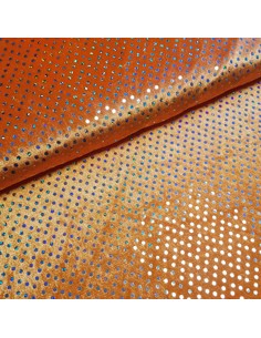 Tissu, Panne de Velours Disco, Orange Vif, Laize 150 cm, 100% Polyester