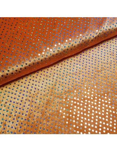 Tissu, Panne de Velours Disco, Orange Vif, Laize 150 cm, 100% Polyester