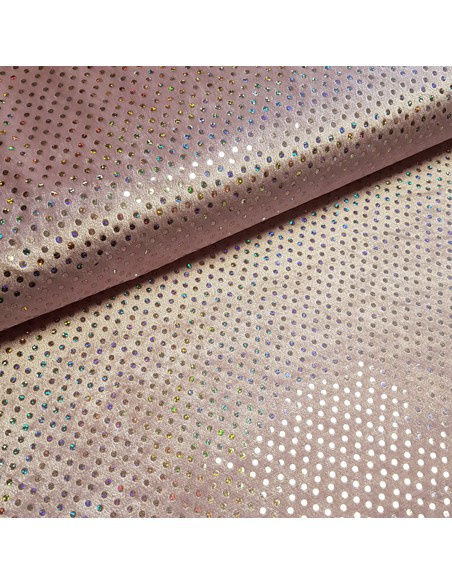 Tissu, Panne de Velours Disco, Rose, Laize 150 cm, 100% Polyester