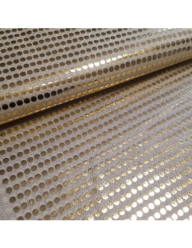 Tissu, Strass Disco, Beige, Laize 100 cm, 100% Polyester