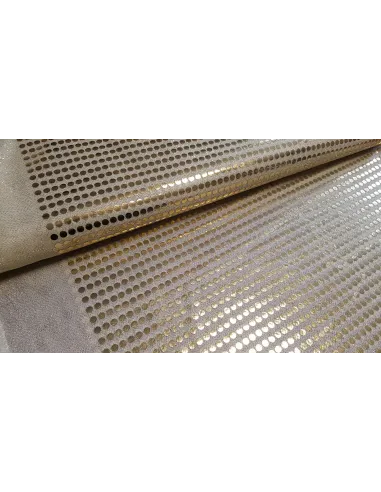 Tissu strass disco beige