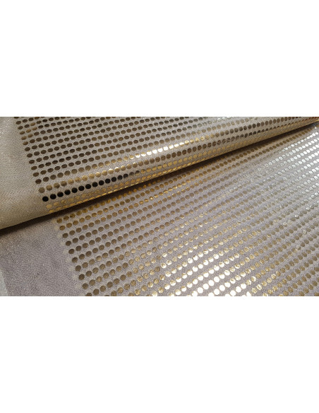 Tissu strass disco beige