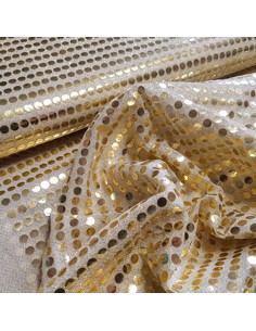 Tissu, Strass Disco, Beige, Laize 100 cm, 100% Polyester 2
