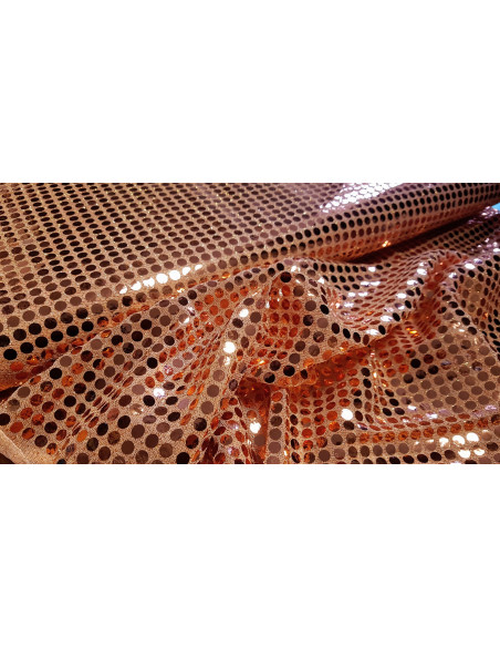 Tissu strass disco saumon