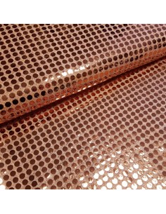 Tissu, Strass Disco, Saumon, Laize 100 cm, 100% Polyester