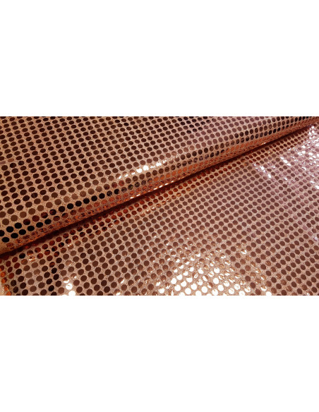 Tissu strass disco saumon