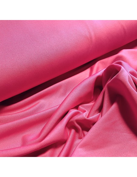 Tissu, Jersey Lycra Uni, Rose Vif, Laize 150 cm, Polyester Spandex Stretch