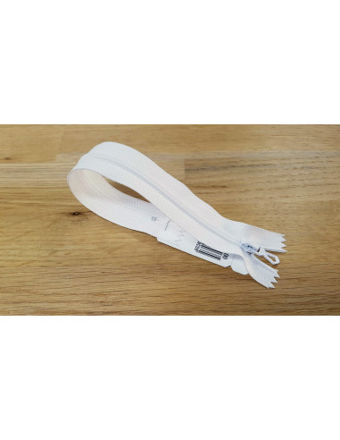 Fermeture Eclair Z51, Nylon, blanc, 12cm