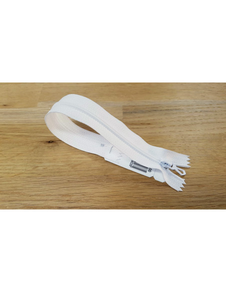Fermeture Eclair Z51, Nylon, blanc, 18cm